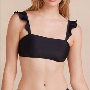 Summersalt Ruffle Oasis Bikini Top Black 6 Swim